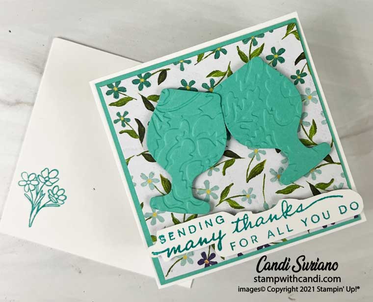 "Brewed for You Meets Hues of Happiness Bermuda Bay, Candi Suriano, Stampin'Up!"