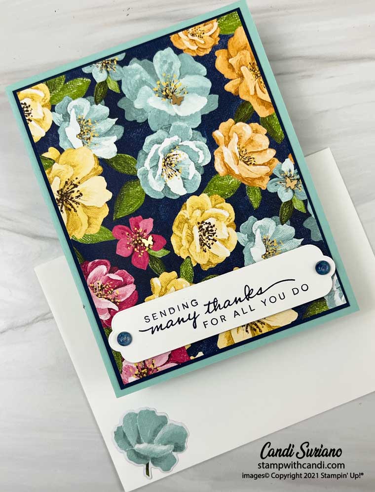 "Hues of Happiness Many Thanks, Candi Suriano, Stampin' Up!"