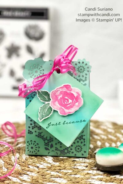 "Delicate Details Treat Box Ombre Front, Candi Suriano, Stampin' Up!"