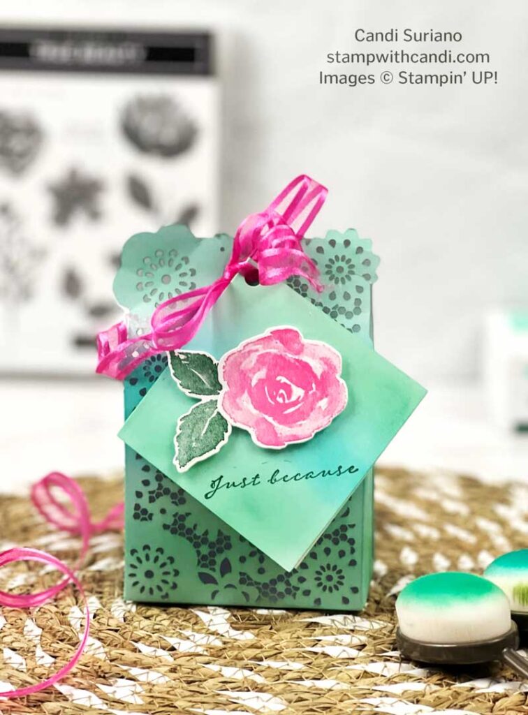 "Delicate Details Treat Box Ombre Front, Candi Suriano, Stampin' Up!"