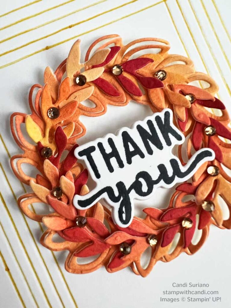 "Country Wreaths Thank You Wreath Details, Candi Suriano, Stampin' Up!"