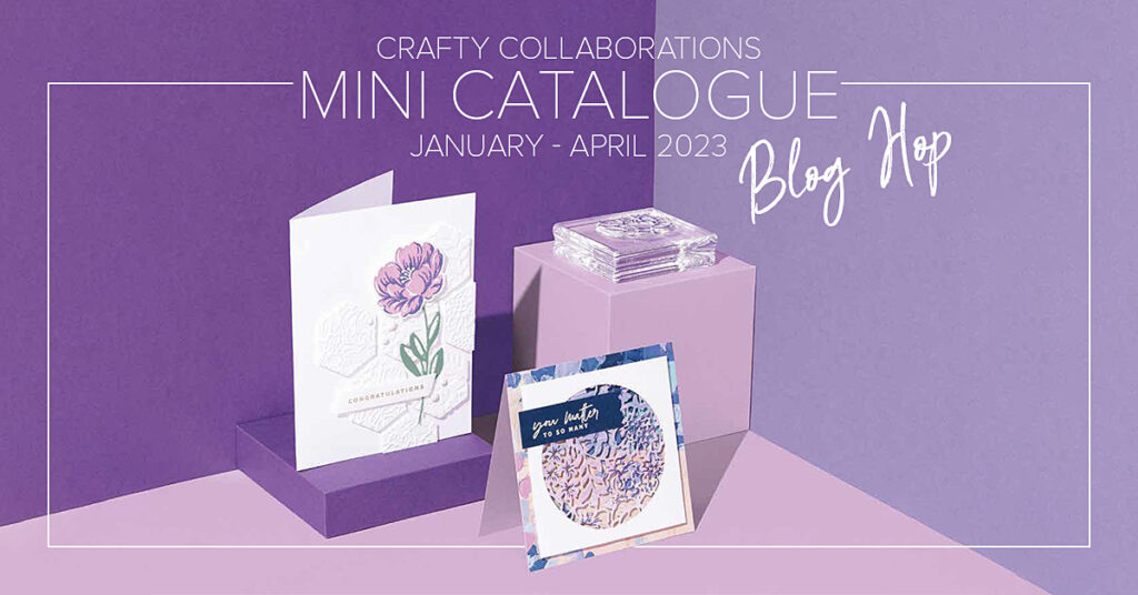 "January - April Mini Catalog Banner, Crafty Collaaborations"