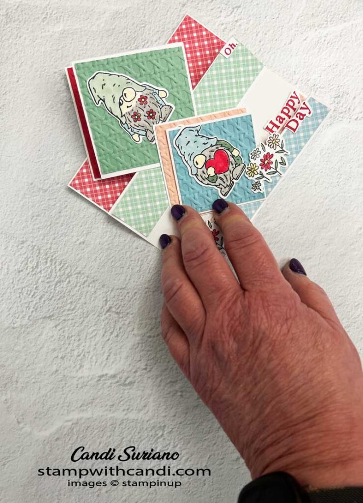 "Friendly Gnomes Balmy Blue Layer Detail, Candi Suriano, Stampin' Up!"