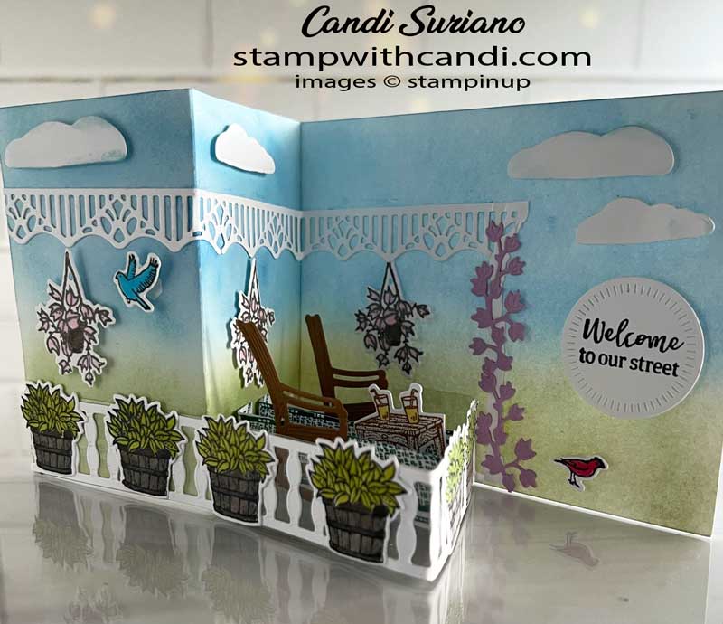 "Lazy Days Double Z Fold Popup Box Side, Candi Suriano, Stampin' Up!"